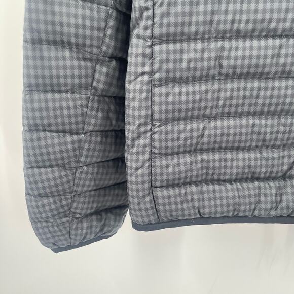 UNIQLO Puffer Jacket Size Small Check Lightweight Men's 90% Down Fill Gray/Black - Picture 10 of 16